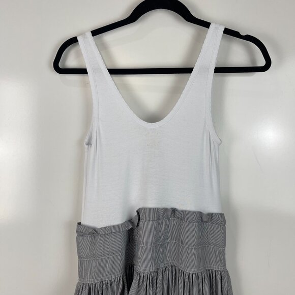 Rebecca Taylor La Vie Knit & Poplin Midi Dress Stripes Feminine Size Medium - Picture 7 of 9